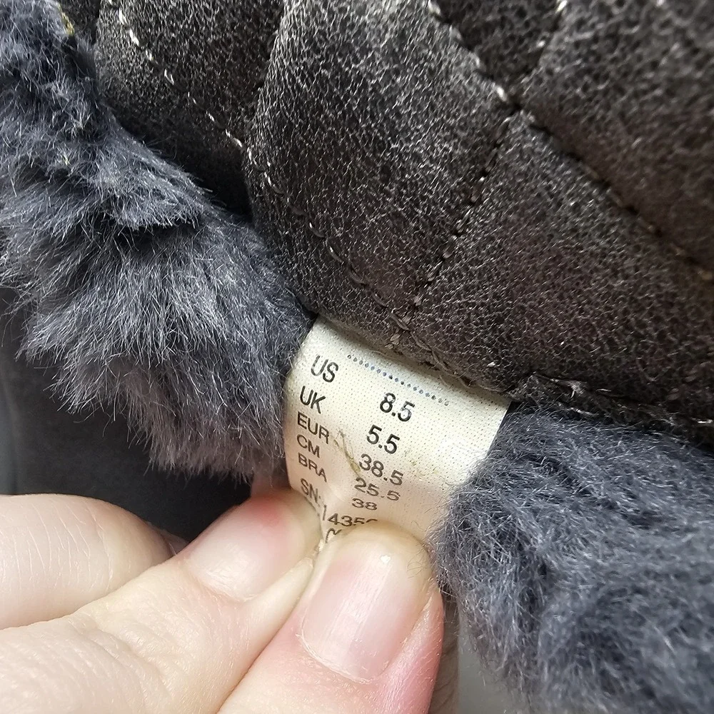 Skechers On-The-Go 400 Cozies Suede Ankle Boots Gray Women 8.5 Faux Fur Lined